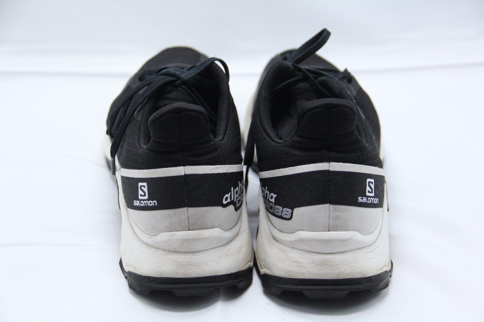 Scarpe Salomon Alpha Cross Escursionismo Trail Uomo Taglia 12 Nero Bianco Running Chevron