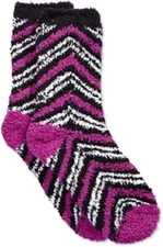Charter Club womens Super Soft Butter Cozy Sleeping Crew Socks Purple mix stripe