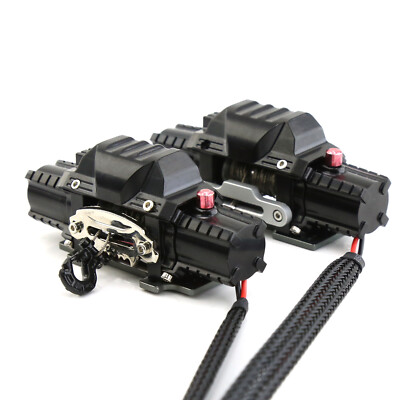Dual Motor Metal Simulated Winch for1/8 1/10 RC Crawler Car Axial SCX10 TRX4 KM2