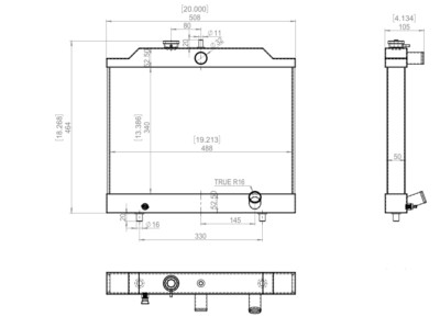 Sw20 Radiator Expoded Drawing CUSTOM RADIATOR made by the drawing, Total size:18.3