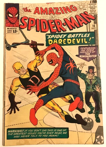 MARVEL Amazing Spider-Man Vol.1 #16 1964 Lee-Ditko Spidey vs Daredevil GD+ 2.5