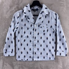 Polo Ralph Lauren Button Down Boys Size 8 Blue Bear Print Pajama Sleepwear