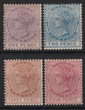 LAGOS 1882 QV set 1d-4d wmk crown CA. SG 17-20 cat £450.