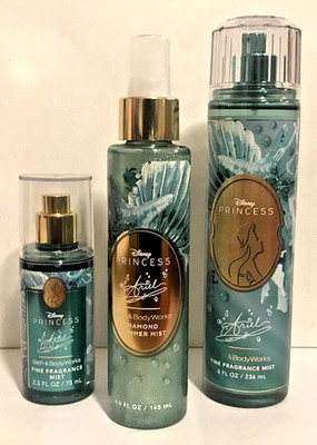 DISNEY PRINCESS ARIEL FRAGRANCE MIST SPRAY DIAMOND SHIMMER TRAVEL BATH BODY WORK