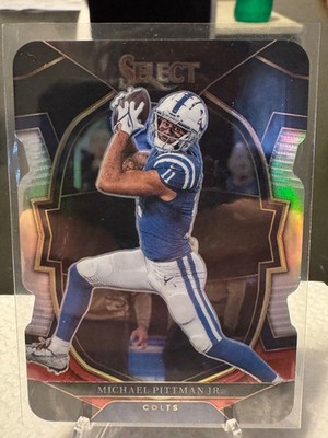 2022 Panini Select #46 Michael Pittman Jr. Black and Red Prizm Die Cut
