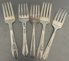 Lot of 5 SilverPlate Baby Toddler Nursery Forks Oneida Intl Silver Free Shipping