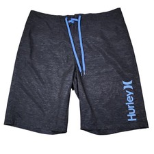 Hurley Board Shorts 30 x9 Men 19" Blue Space Dye Swim Surfer Skater Beach Preppy