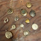 Vintage 1970's Gold Toned Locket and Charm Assortment of Sizes Lot 12 Pc — photo 1