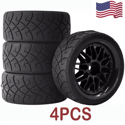 4PCS Aluminum Wheels Tires for 1/10 RC Tamiya M-05 M-06Pro MB-01 SW01 M-Chassis