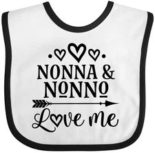 Inktastic Nonna And Nonno Love Me Baby Bib Grandkids Grandchild Grandbaby Cute