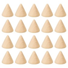 30x30mm Natural Wood Cone Ring Holder, 20 Pack Finger Jewelry Display Stand