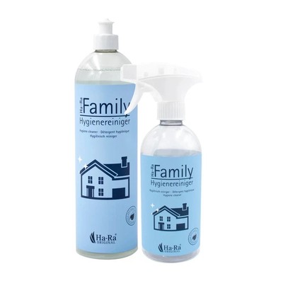 Ha-Ra Family Hygienereiniger Vorratsflasche + leere Sprühflasche Set Versandfrei