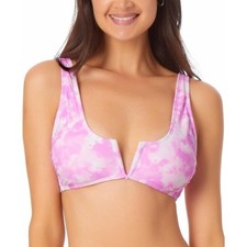 NEW California Waves V-Wire Bralette Bikini Swim Top Pink Women's Juniors Medium