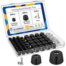 144Pcs Rubber Feet for Cutting Board, Non-Slip Cutting Board Feet with 304 Stain