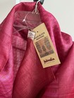 NWT Handwoven FabIndia 100% Silk Dupatta Stole Scarf Red Pink Hand Block Print — photo 7