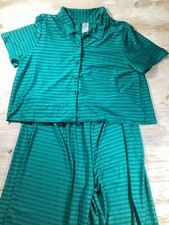 Hurley 2 Piece Cover Up Shirt Pant Set Perforated Green Women  s XXL Beach Swim