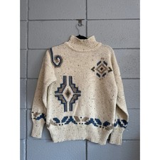 Vintage Southwestern Aztec Wool Blend Mock Neck Sweater size M
