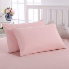 Durable Brushed Microfiber Pink Plush Pillow Covers 2 covers 