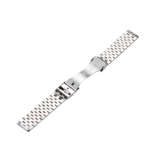 Silver 20mm Width Watch Band Strap Bracelet Link Solid Watchband Replacement kk
