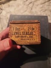 Antique Level Glass Vials (11), Henry Disston & Sons, 2.5", Original Packaging
