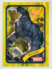 2025 Topps Chrome Marvel #39 RHINO Yellow Lava Refractor