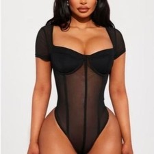 Fashion-nova Women's Black Bodysuit