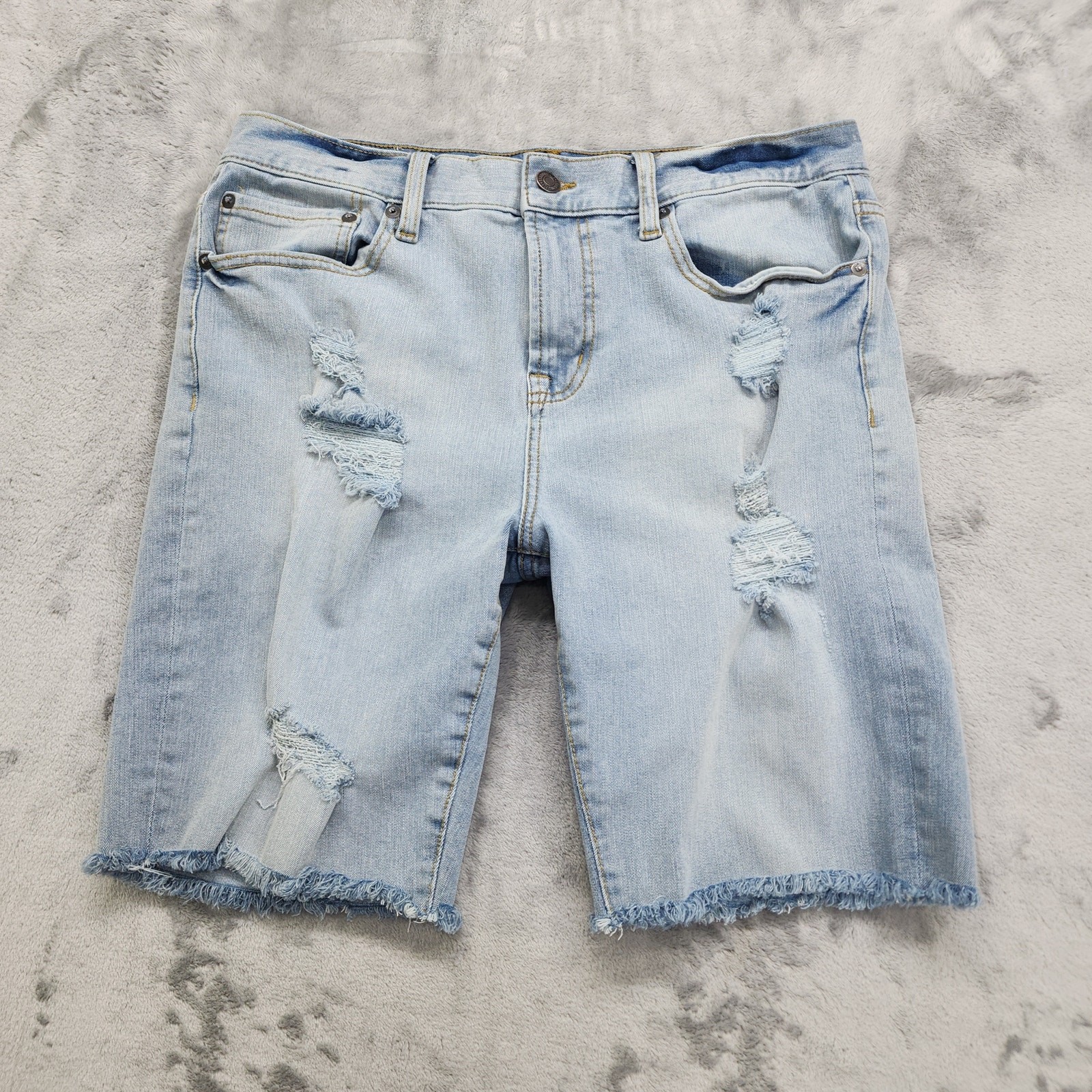 Aeropostale Shorts Mens 32 Blue Flex Effects Cut-Off Skinny - Main Image