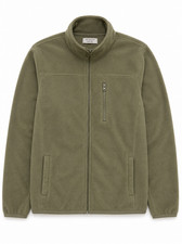 Men s Olive Green Fleece Jacket Full Zip Athletic Outdoor Hiking Size M