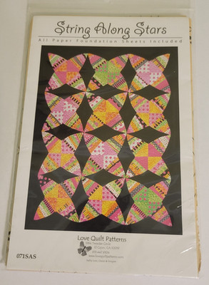 STRING ALONG STARS ALL PAPER FOUNDATION SHEETS INCLUDED BY LOVE QUILT PATTERNS