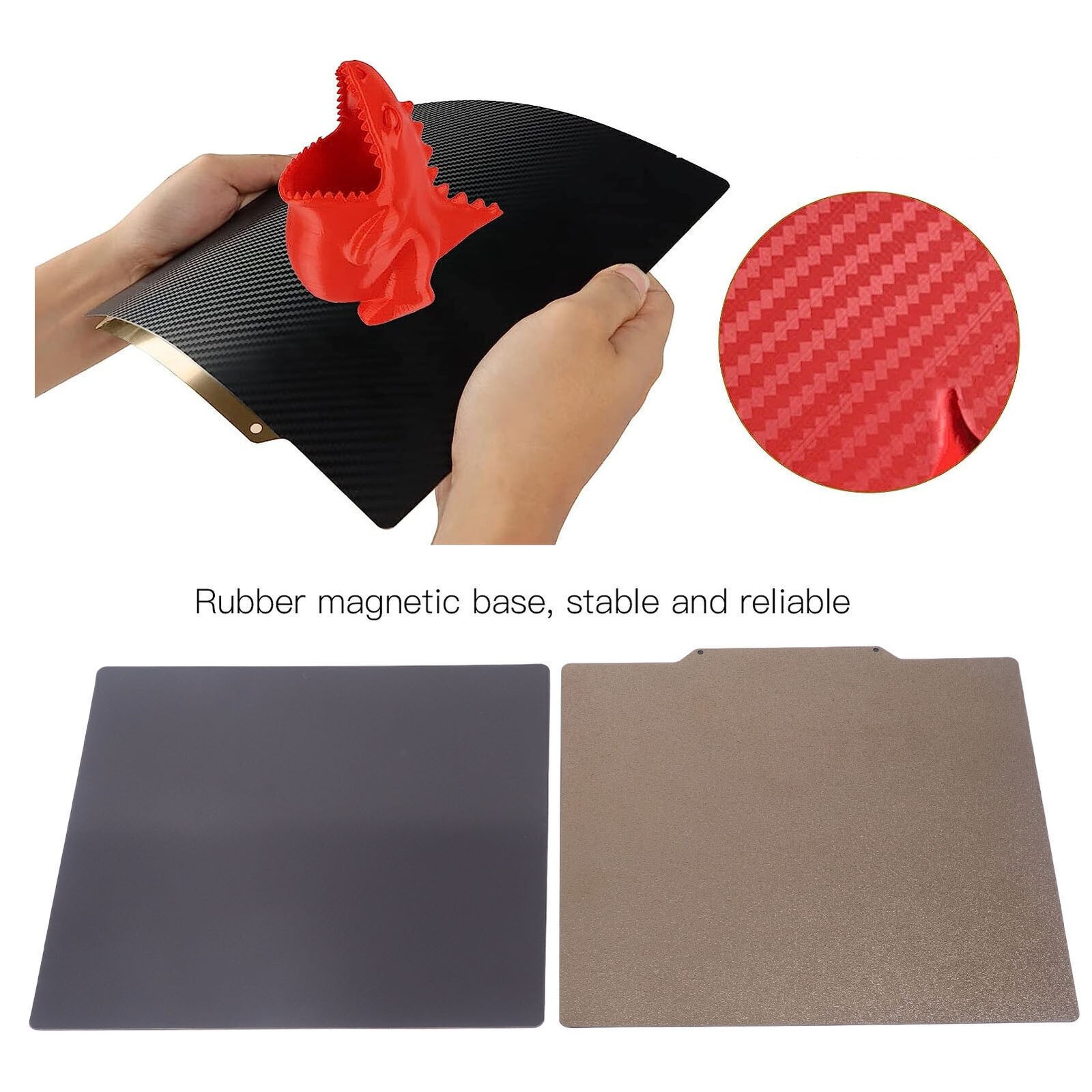 3D Printer Build Plate Smooth Carbon Fiber PET Textured PEI Spring Steel Sheet