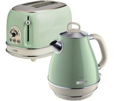 TieDex UK ARIETE ARPK2 Vintage 2-Slice Toaster & Jug Kettle Bundle - Green