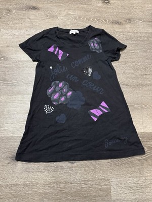 Sonia by Sonia Rykiel t-shirt dress with pink leopard print bows & hearts Size38