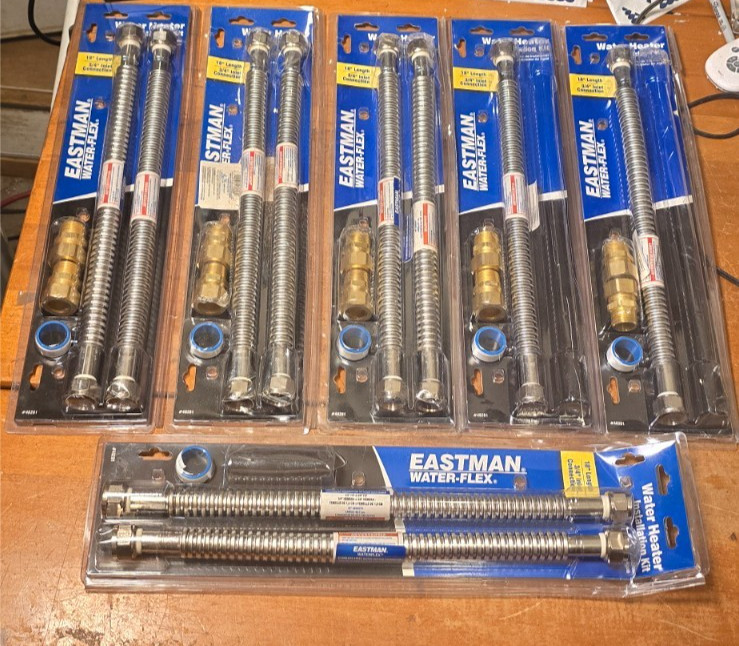 Eastman Water Heater Installation Kits 18" 3/4" Lot of 6