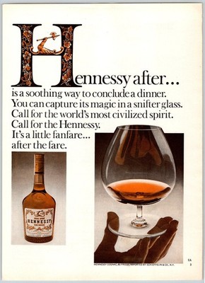 1975 HENNESSY FINE COGNAC Vintage 8''X11'' Magazine Ad 1970's HTN66
