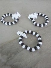 3 Black And White Fish Perler Bead Kandi Bracelets-EDM-RAVE-FESTIVAL-PLUR-EDC
