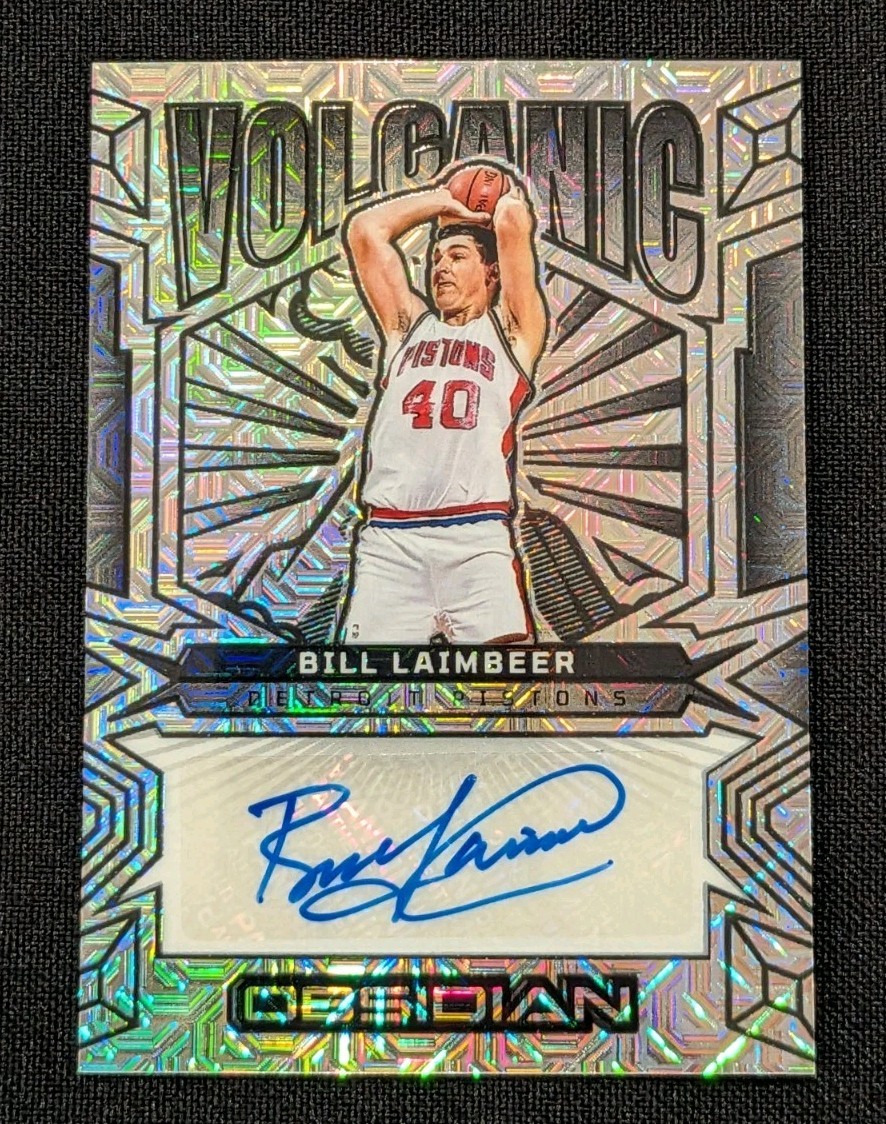 Bill Laimbeer 1/1 AUTO 2024-25 Obsidian VOLCANIC Pistons 1 Of 1 Panini view 4