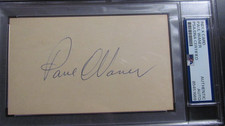 Paul Waner signed Index Card PSA Certified