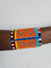 Handmade Maasai Beaded Cuff Bracelet African Tribal Jewelry Colorful Bracelet