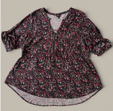 Torrid Floral Babydoll Tunic Blouse Top Women...