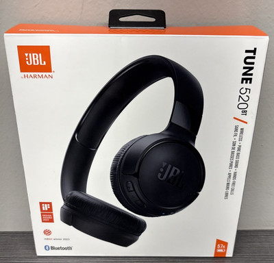 JBL Tune 520BT Wireless Bluetooth Headphones Bass Foldable Black, NIB