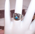 BELL TRADING POST Native American Sterling Silver Turquoise Crossed Arrows Ring — photo 3