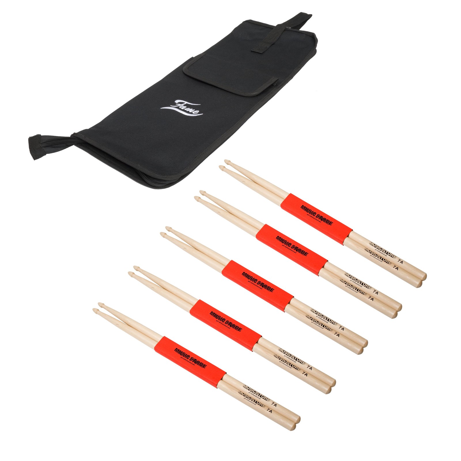 Набор барабанных палочек Fame 7A Наконечник из древесины граба Нейлоновая сумка для палочек Барабанные палочки сумка 4890₽