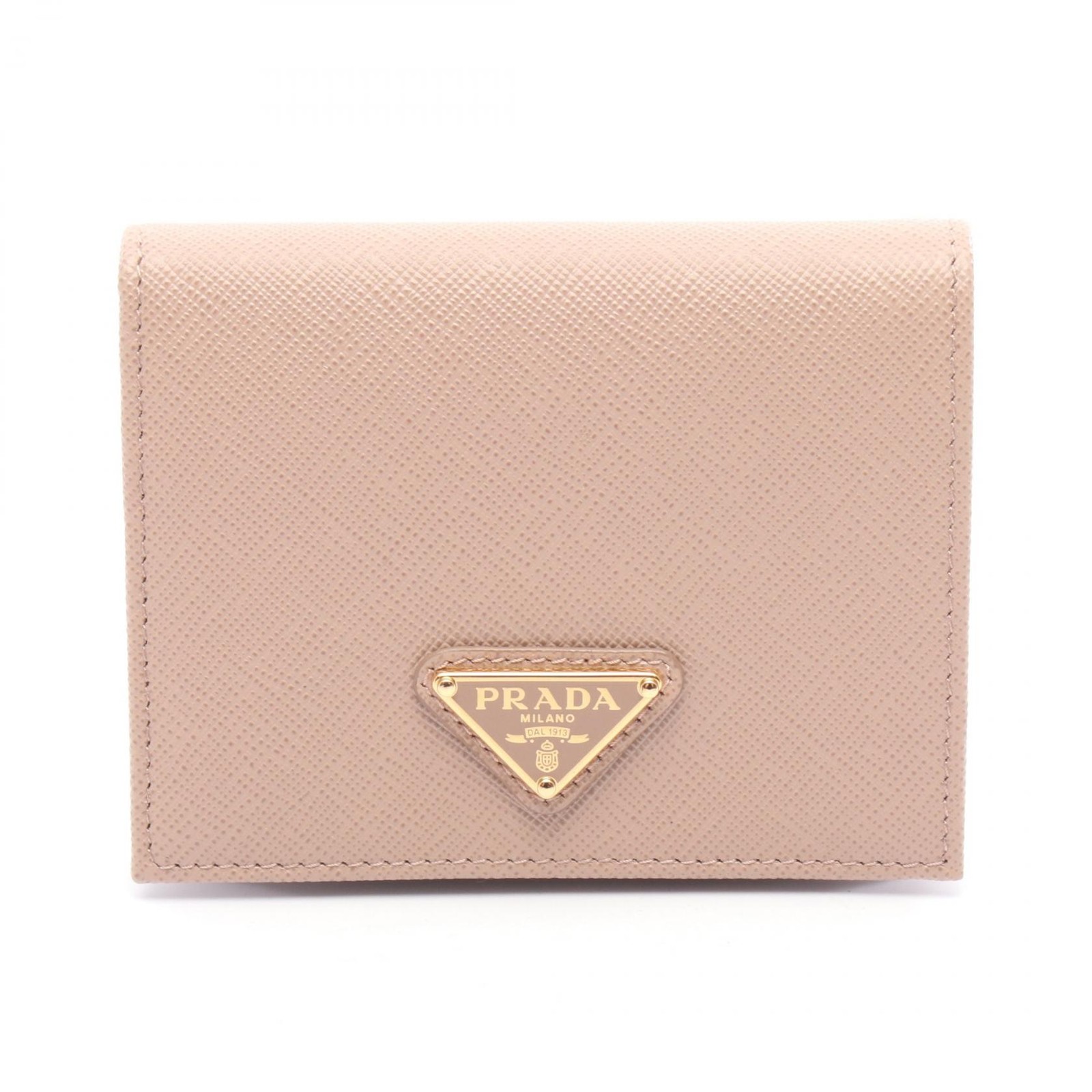 PRADA Cartera Bi-plegable Monedero 1MV204QHHF0236 Cuero Rosa NUEVO Mujeres Logo