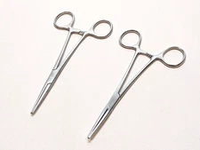 Lot of (2) Crile Hemostat Straight Jarit 107-120 (5.5") Pilling 18-2050 (5.75")