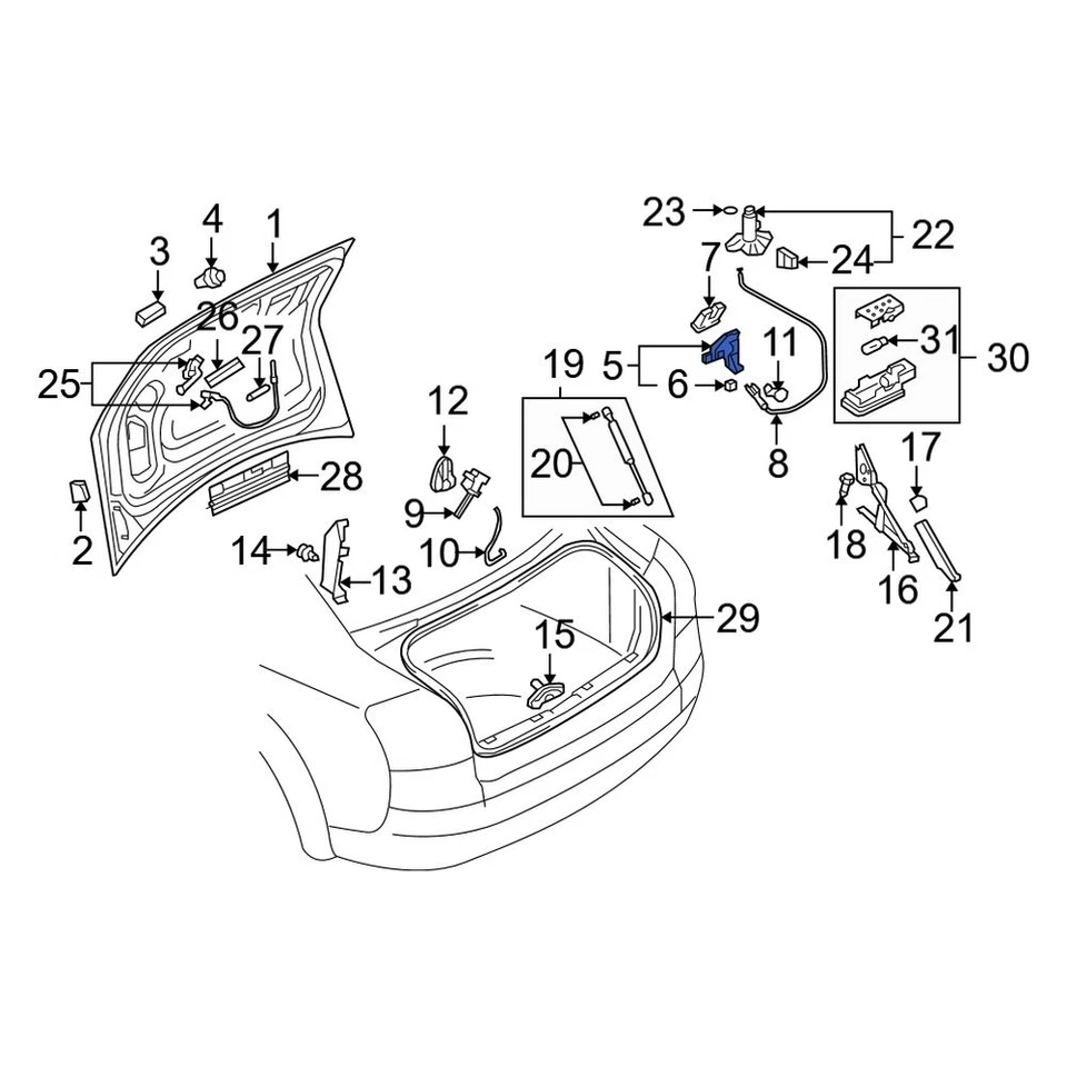 For Audi S4 2002-2009 Audi Rear Deck Lid Latch - Imagem 3 de 4