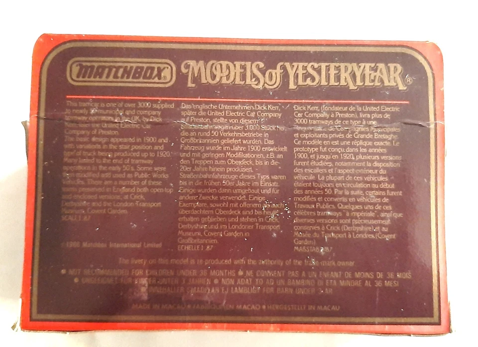 Matchbox Models of Yesteryear  Y15 (1920) Swan Vestas Preston Tramcar sc. 1:87 - Immagine 3 di 4