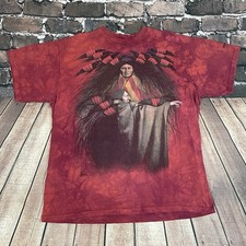 Vintage The Mountain Native American Indian Tribe Tie Dye T-Shirt Size XL