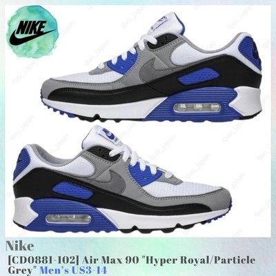 Nike Air Max 90 Hyper Royal Particle Grey CD0881-102 Men's US3-14 NEW