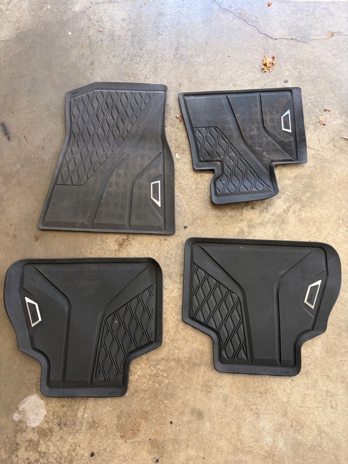 BMW X7 OEM All Weather Black Rubber Floor Mats for Bench Seat Model - 4 Pieces