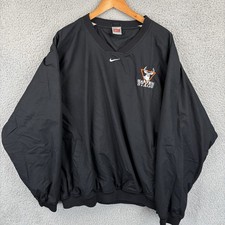 Vintage Nike Pullover Jacket Mens XL Black Windbreaker Center Swoosh 90s Logo